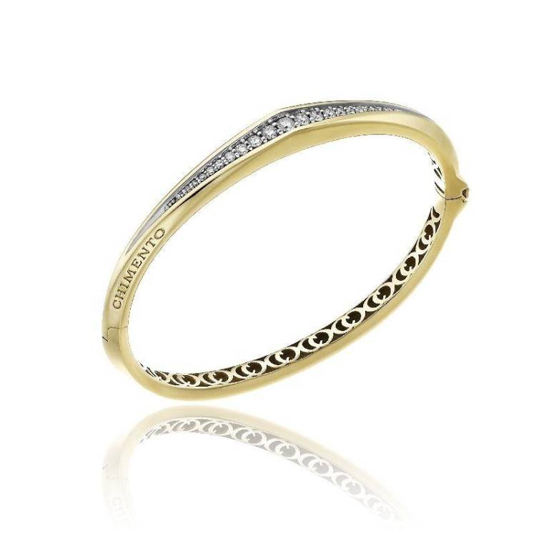 Chimento Bamboo Sipario 18ct Yellow Gold 0.52ct Diamond Bangle