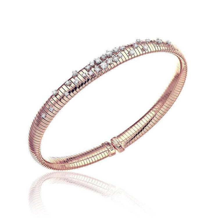 Chimento Stardust 18ct Rose Gold 0.32ct Diamond Bangle - M