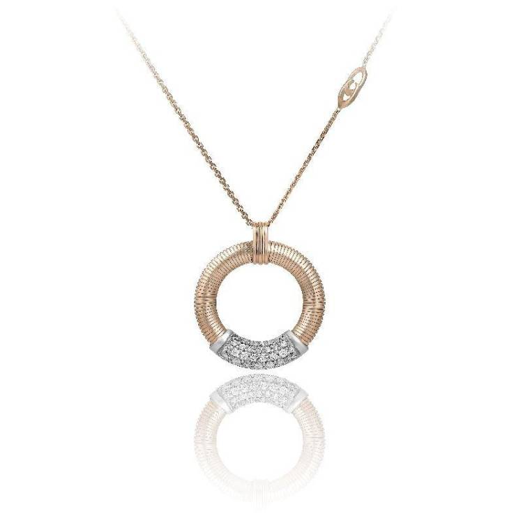 Chimento Stardust Pave 18ct Rose Gold 0.26ct Diamond Circle Necklace