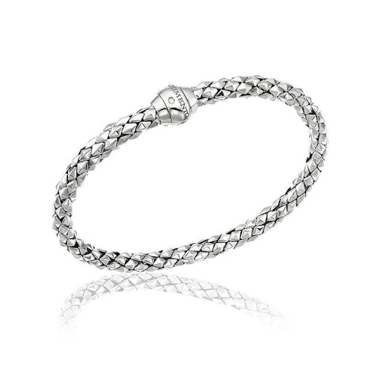 Chimento Stretch 18ct White Gold Diamond Bracelet - L
