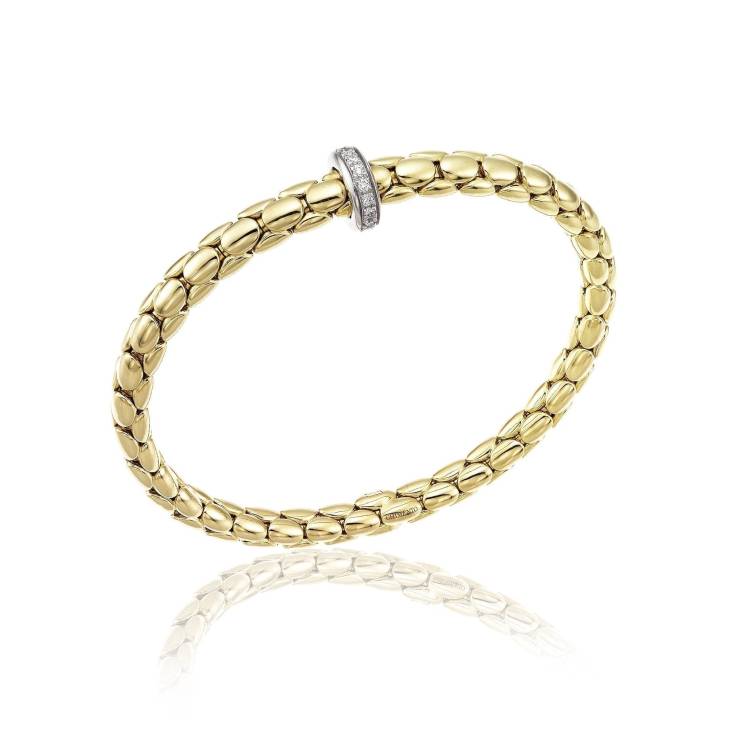 Chimento Stretch 18ct Yellow Gold 0.19ct Diamond Bracelet - M