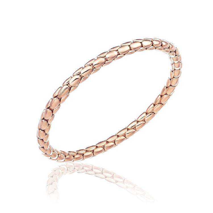 Chimento Stretch Spring 18ct Rose Gold Wide Bracelet - L