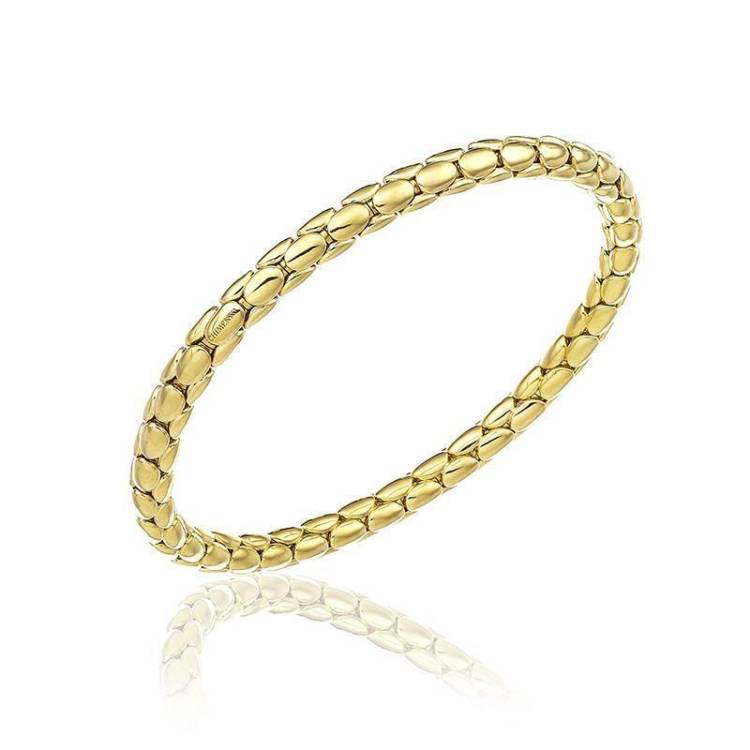 Chimento Stretch Spring 18ct Yellow Gold Wide Bracelet - L