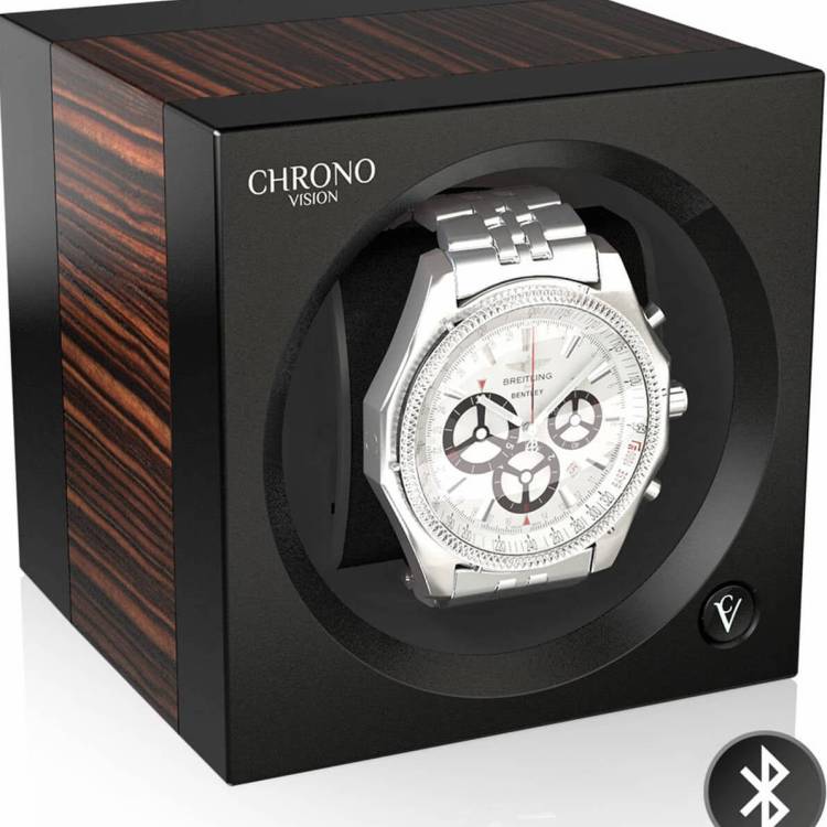Chronovision One Watch Winder Bluetooth Macassar Silk Black Silk