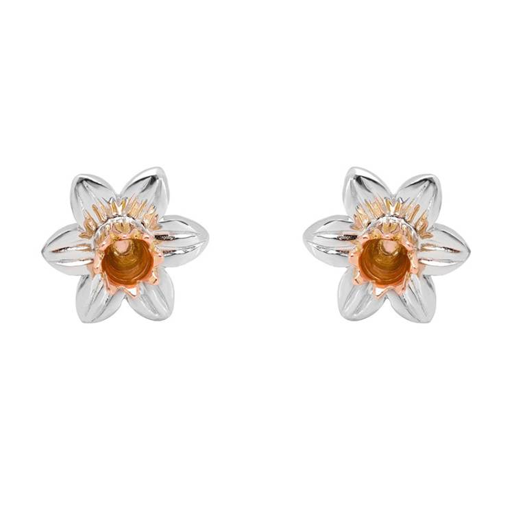 Clogau Daffodil Sterling Silver Stud Earrings - Silver