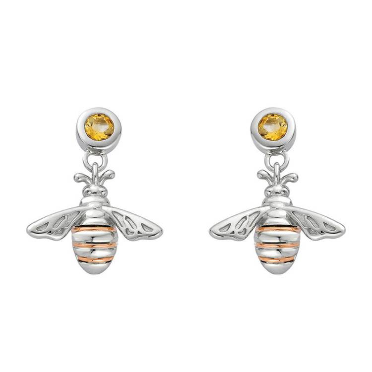 Clogau Honey Bee Sterling Silver Drop Earrings D