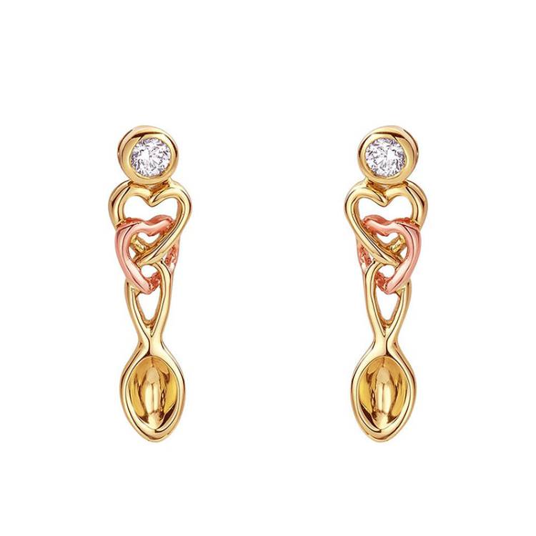 Clogau Lovespoons 9ct Yellow Gold Citrine Earrings - Yellow