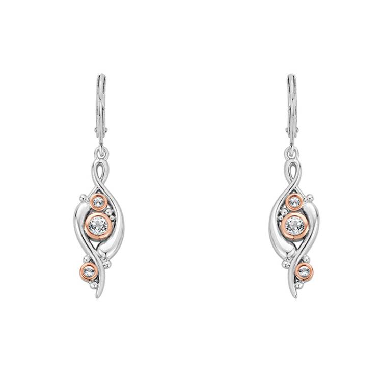 Clogau Pistyll Rhaeadr Sterling Silver Topaz Drop Earrings - Silver