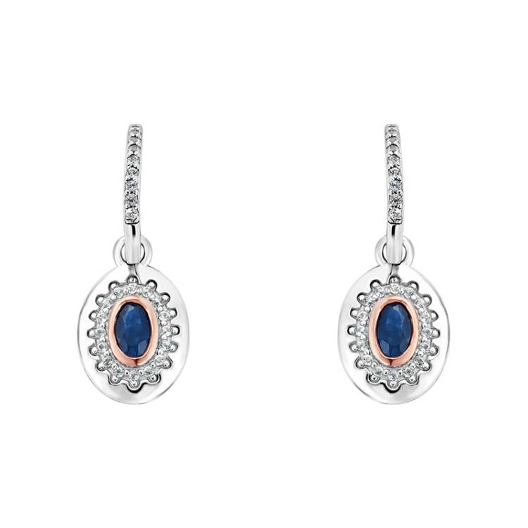 Clogau Princess Diana Sterling Silver Sapphire Drop Earrings - Sterling Silver