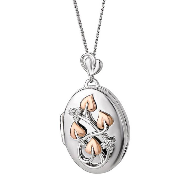 Clogau Tree Of Life Sterling Silver Diamond Oval Locket - Silver