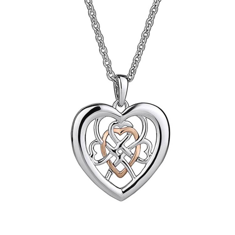 Clogau Welsh Royalty Sterling Silver Rose Gold Necklace - Silver