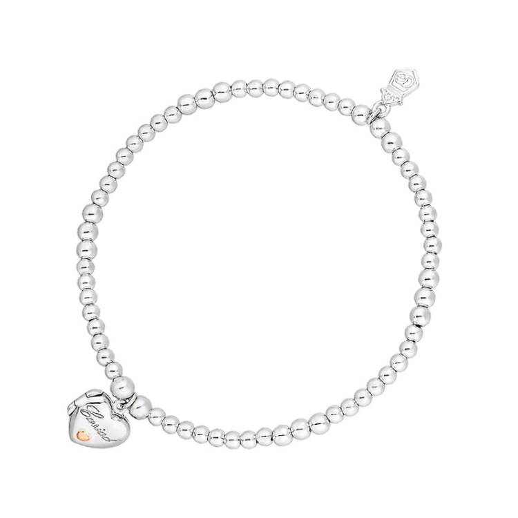 Clogau Affinity Sterling Silver Heart Beaded Bracelet - 16.5-17.5cm