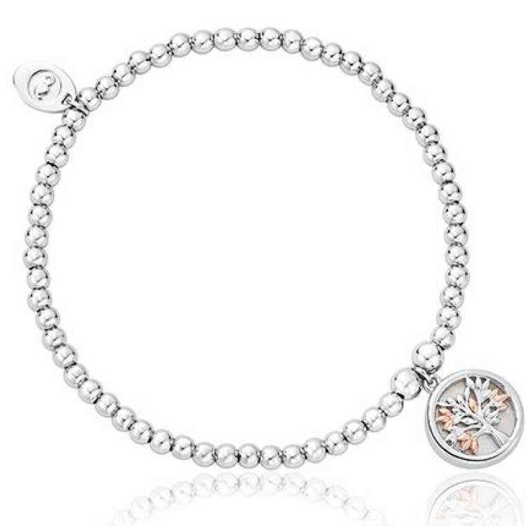 Clogau Affinity Tree Of Life Sterling Silver White Mother Of Pearl Bead Bracelet - Silver