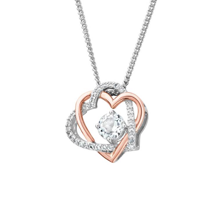 Clogau Always in my Heart Sterling Silver White Topaz Pendant - Sterling Silver