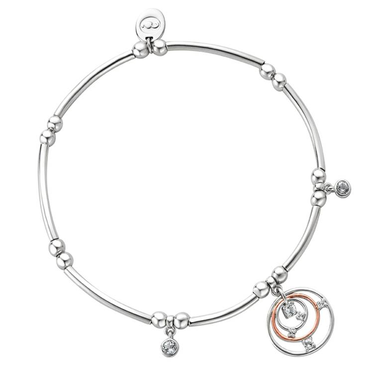 Clogau Awyr Y Nos Affinity Sterling Silver White Topaz Bracelet 16.5-17.5cm - Sterling Silver