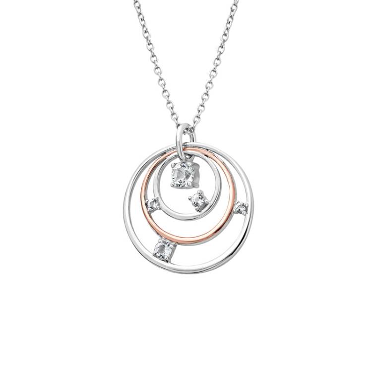 Clogau Awyr Y Nos Sterling Silver White Topaz Pendant - Sterling Silver