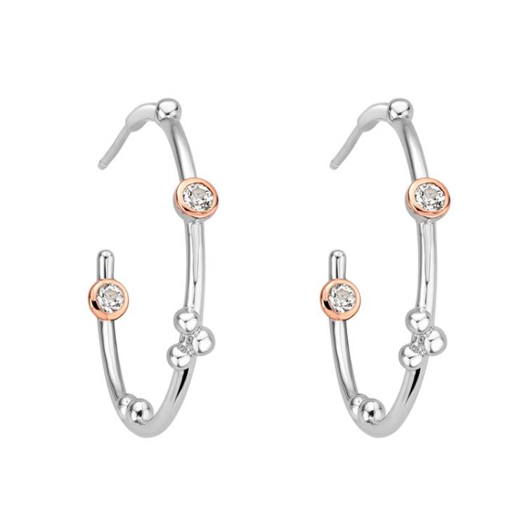 Clogau Celebration Sterling Silver Half Hoop Earrings - Sterling Silver