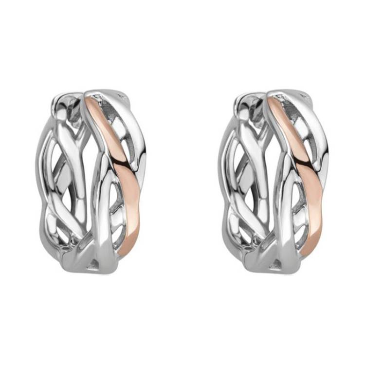 Clogau Eternal Love Sterling Silver Weave Creole Earrings - Silver