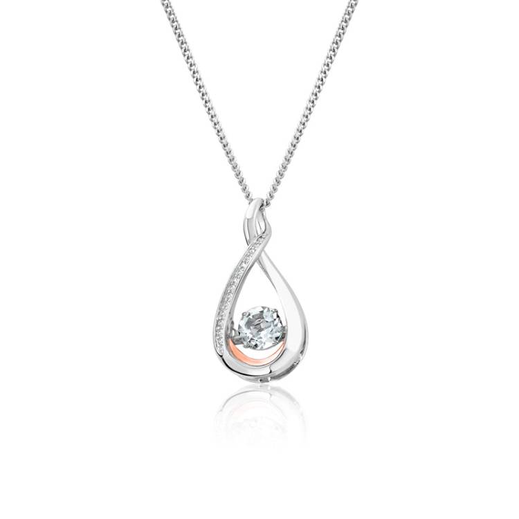 Clogau Eternity Dancing Sterling Silver White Topaz Pendant - Sterling Silver