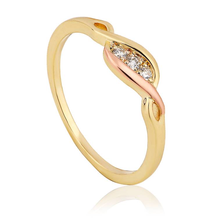 Clogau Past Present Future 9ct Yellow Gold Diamond Ring - P