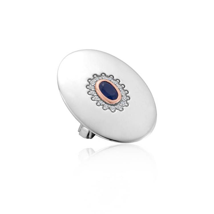 Clogau Princess Diana Sterling Silver Sapphire Brooch D - Sterling Silver