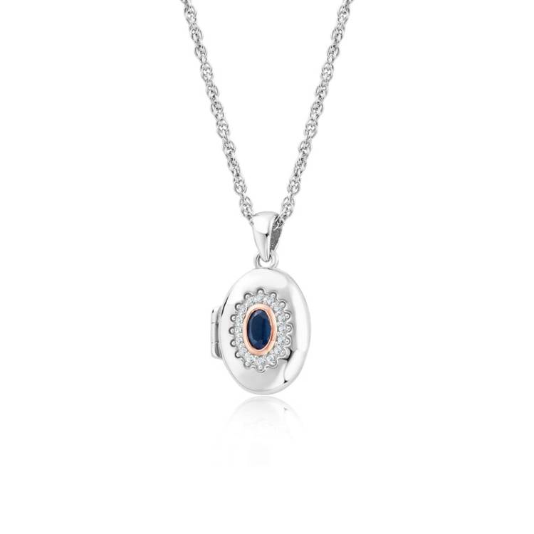 Clogau Princess Diana Sterling Silver Sapphire Locket - Sterling Silver