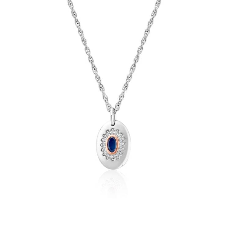 Clogau Princess Diana Sterling Silver Sapphire Pendant - Sterling Silver