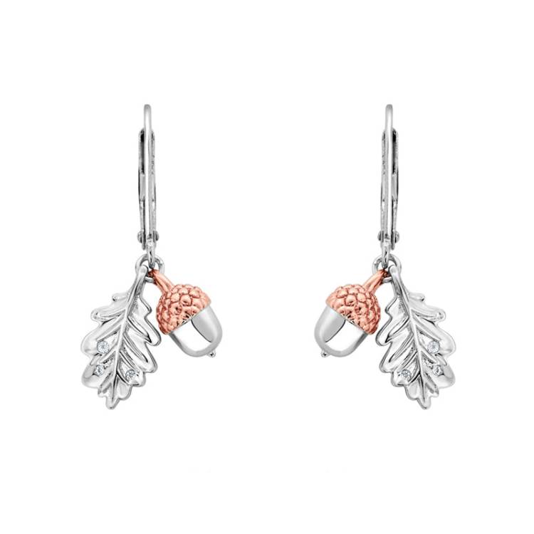 Clogau Royal Oak Leaf Sterling Silver Drop Earrings - Sterling Silver