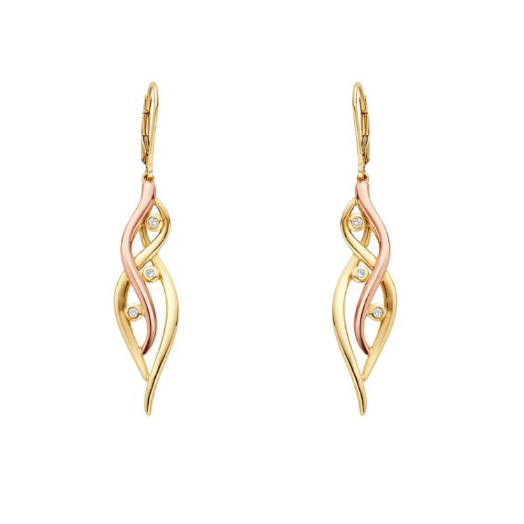 Clogau Swallow Falls 18ct Gold Diamond Drop Earrings - Gold