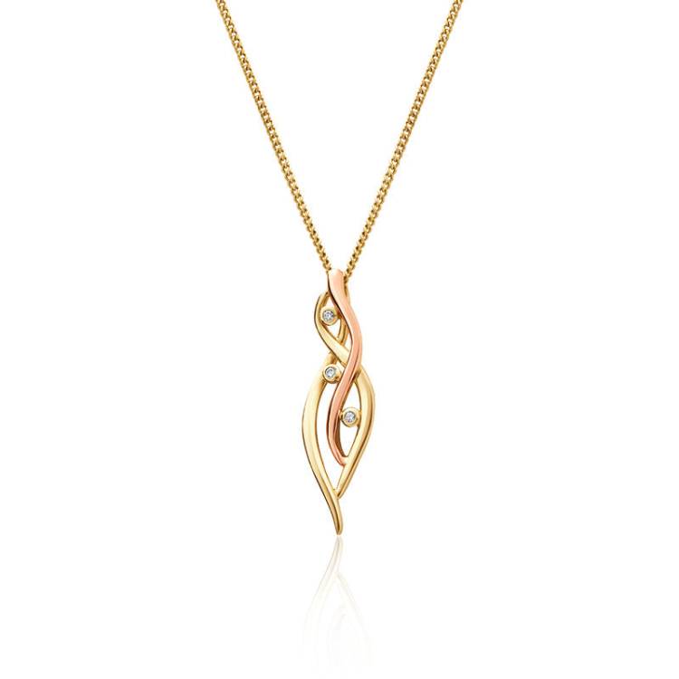 Clogau Swallow Falls 18ct Gold Diamond Pendant - Gold