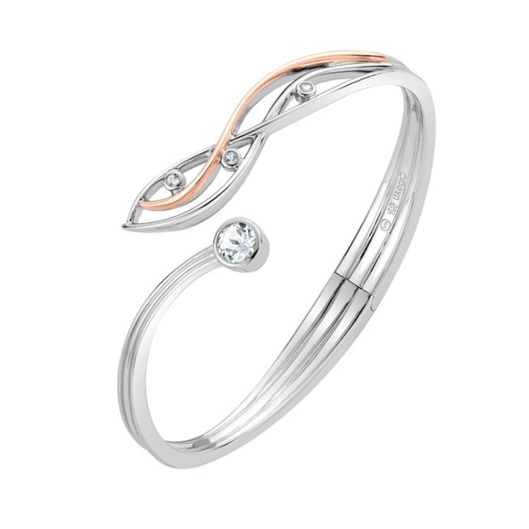 Clogau Swallow Falls Sterling Silver White Topaz Bangle - Sterling Silver