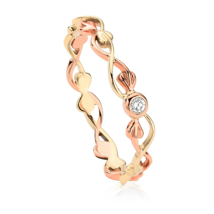 Clogau Tree of Life 9ct Gold Diamond Stacking Ring D - O