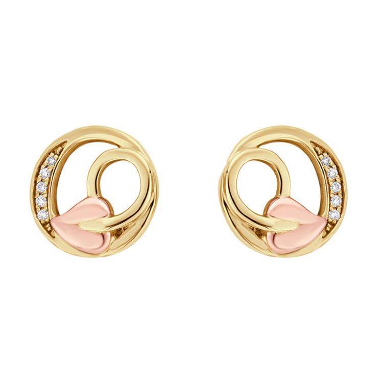 Clogau Tree of Life 9ct Gold Diamond Stud Earrings - Gold