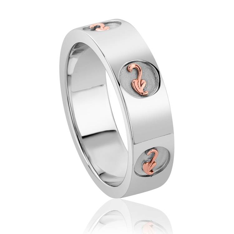 Clogau Tree of Life Insignia Sterling Silver 9ct Rose Gold Vine Ring - M