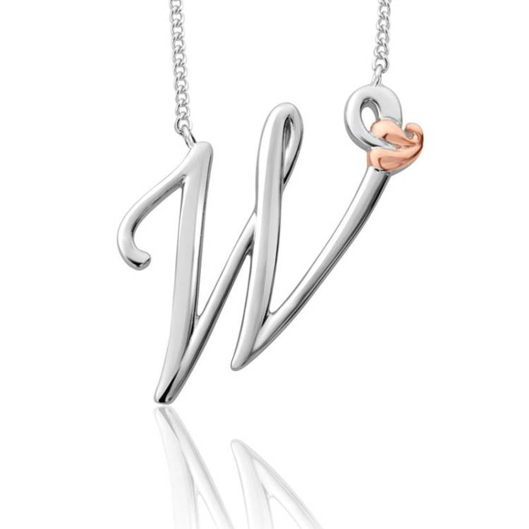 Clogau Tree of Life Sterling Silver Initials Letter W Necklace