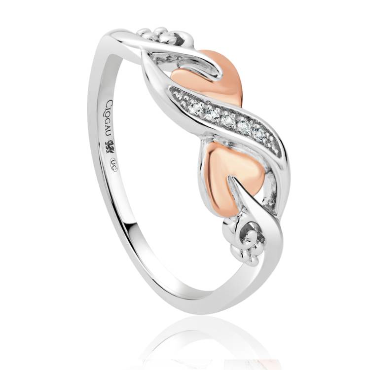 Clogau Tree of Life Sterling Silver White Topaz Vine Ring - L