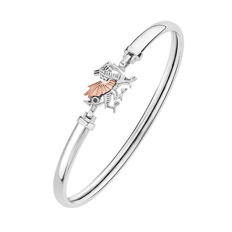 Clogau Welsh Dragon Sterling Silver Bangle - Silver