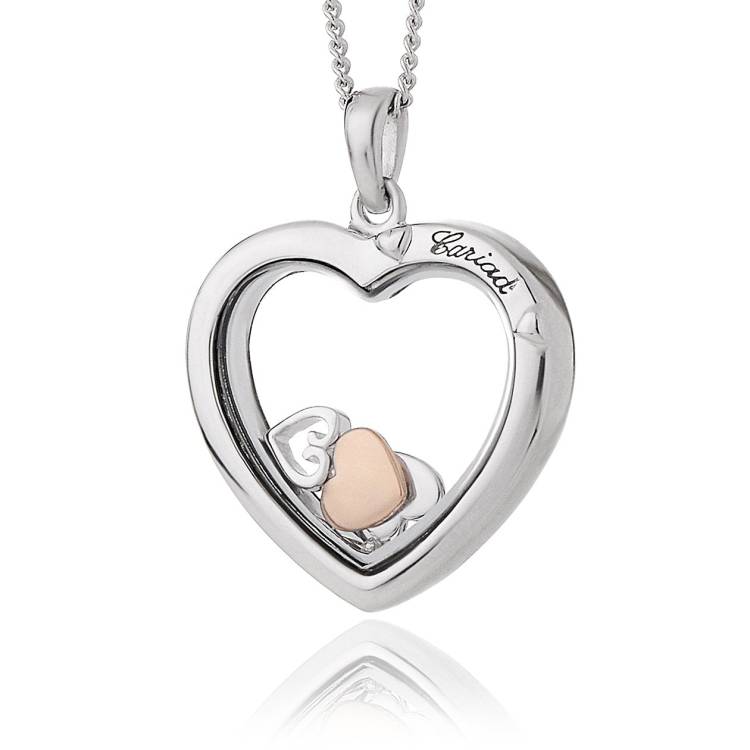 Clogau Cariad Inner Charm Sterling Silver Heart Necklace - Silver