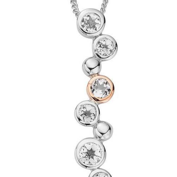Clogau Celebration Sterling Silver White Topaz Necklace - Silver