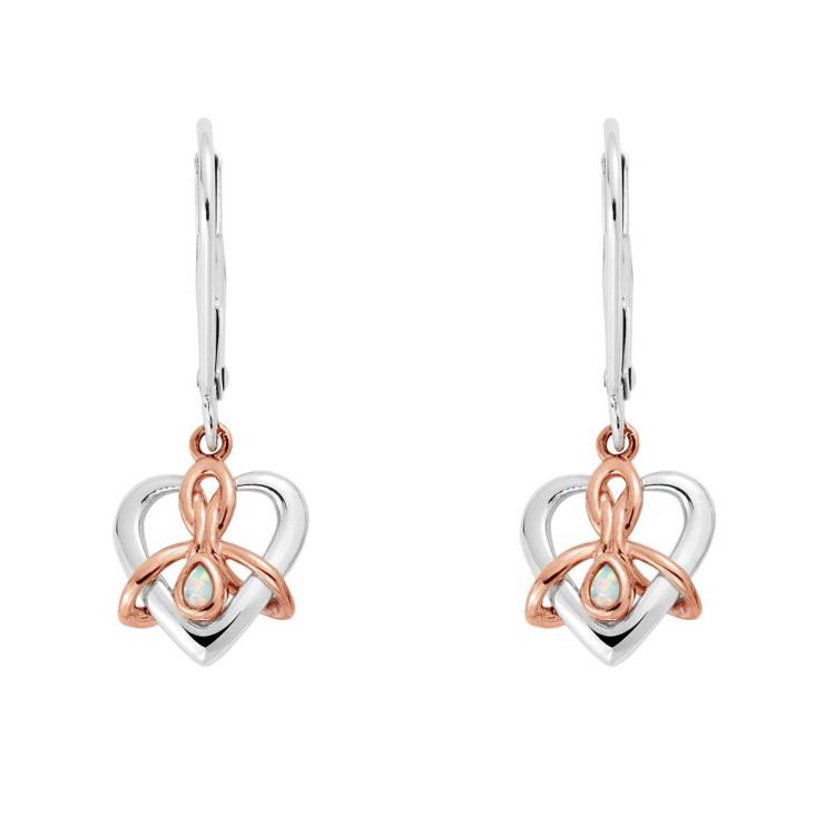 Clogau Dwynwen Sterling Silver Opal Drop Earrings - Silver