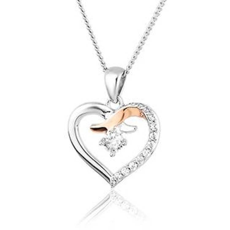 Clogau Kiss 9ct Rose Gold Sterling Silver Pendant