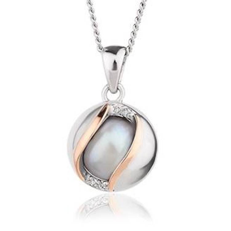 Clogau Salacia Sterling Silver White Topaz Oyster Pearl Necklace - Silver
