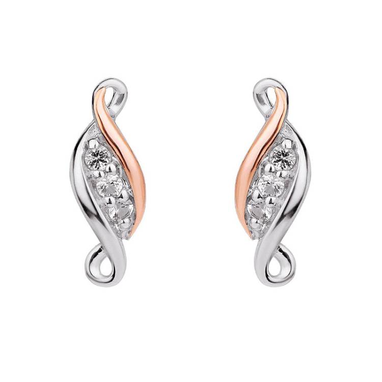 Clogau Past Present Future Sterling Silver Stud Earrings - Silver
