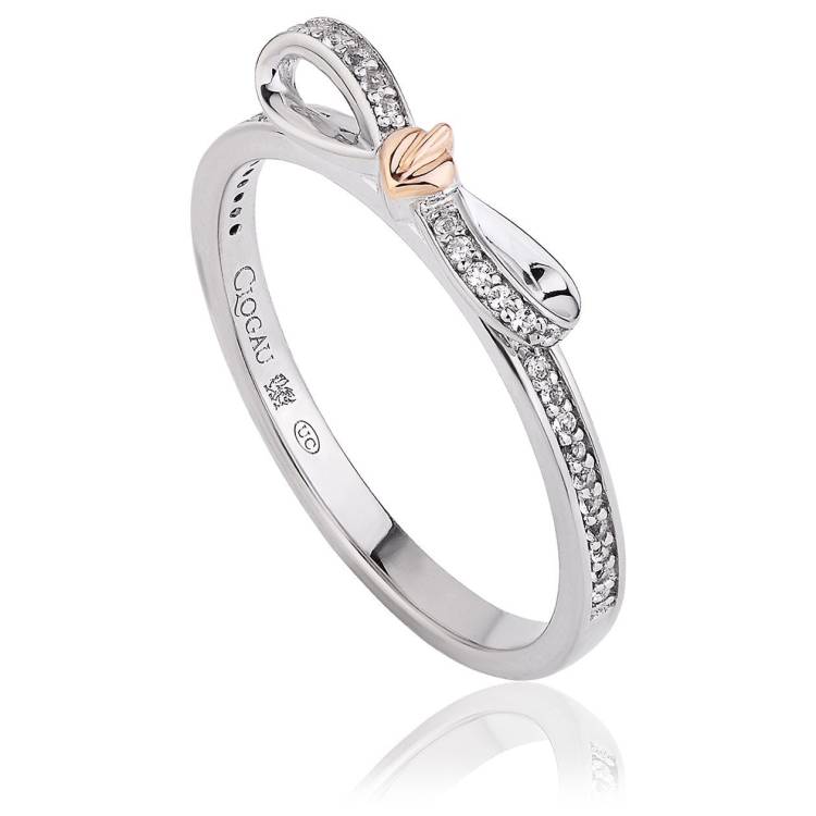 Clogau Tree Of Life Sterling Silver Rose Gold Bow Ring D - J