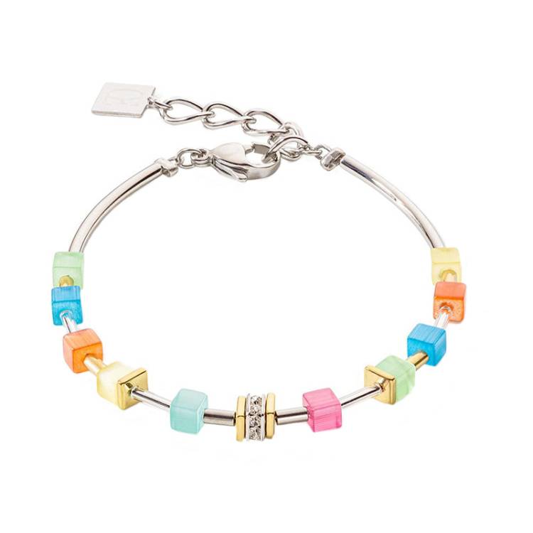 Coeur De Lion GeoCUBE Multicolour Delicate Spring Bracelet - Silver