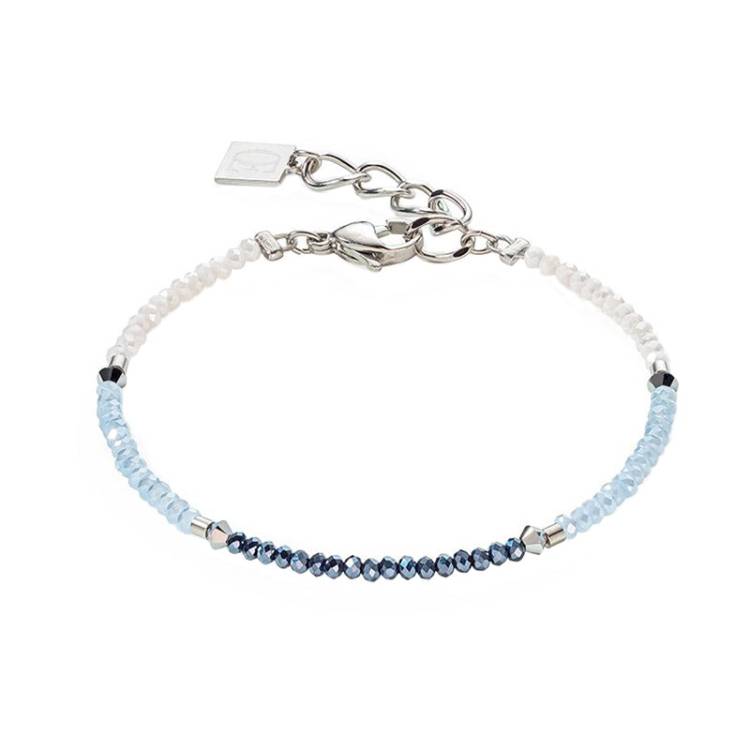 Coeur De Lion Brilliant Square Silver Light Blue Bracelet - Silver