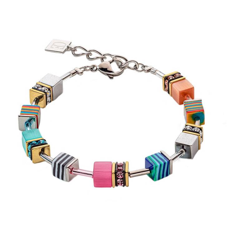 Coeur De Lion GeoCUBE Candy Multicolour Spring Bracelet - Silver