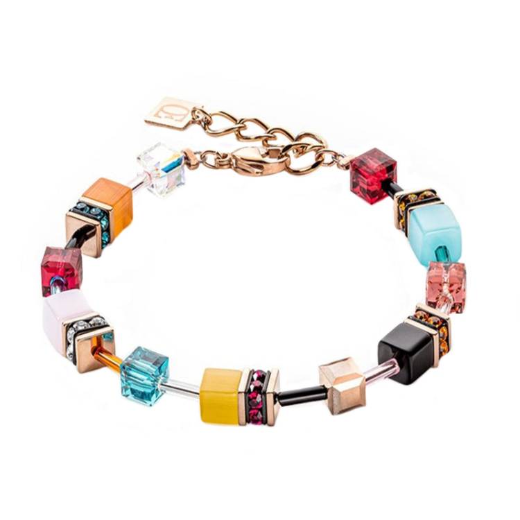 Coeur De Lion GeoCUBE Iconic Multicolour Expressive Bracelet - Silver