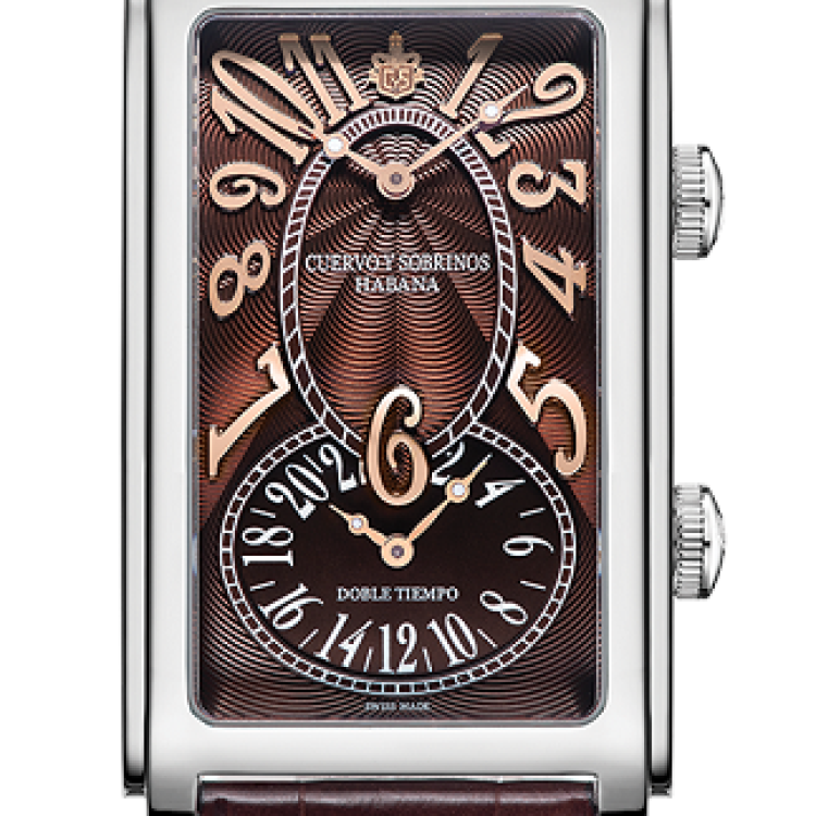 Cuervo y Sobrinos Watch Prominente Doble Tiempo - Brown