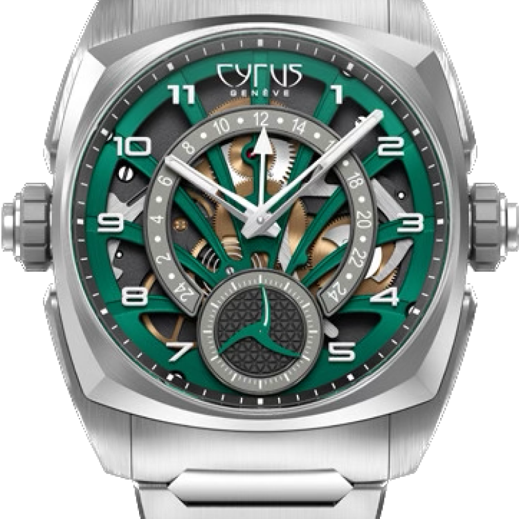 Cyrus Watch Klepcys GMT Palm Green Bracelet Limited Edition